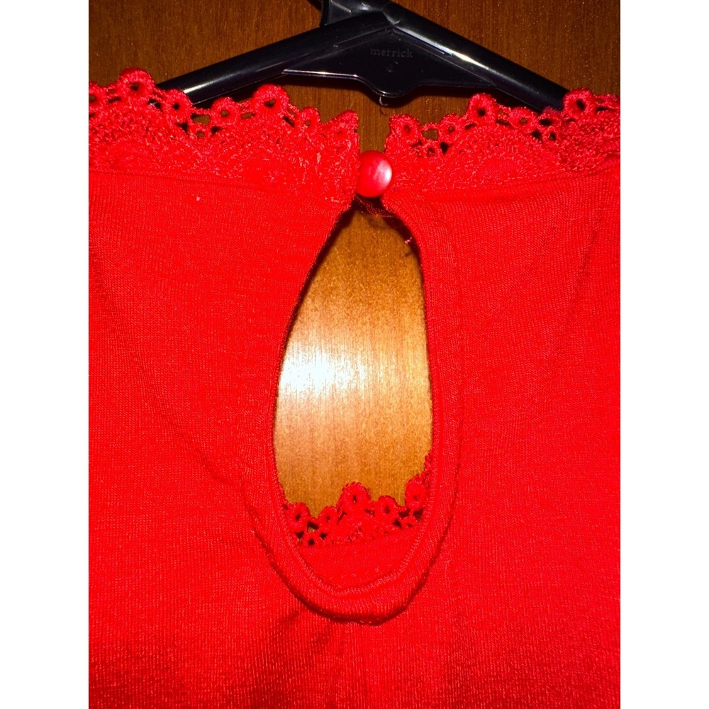Amisu Red Lace Crochet‎ Halter Tank Top Size Small - Picture 5 of 8
